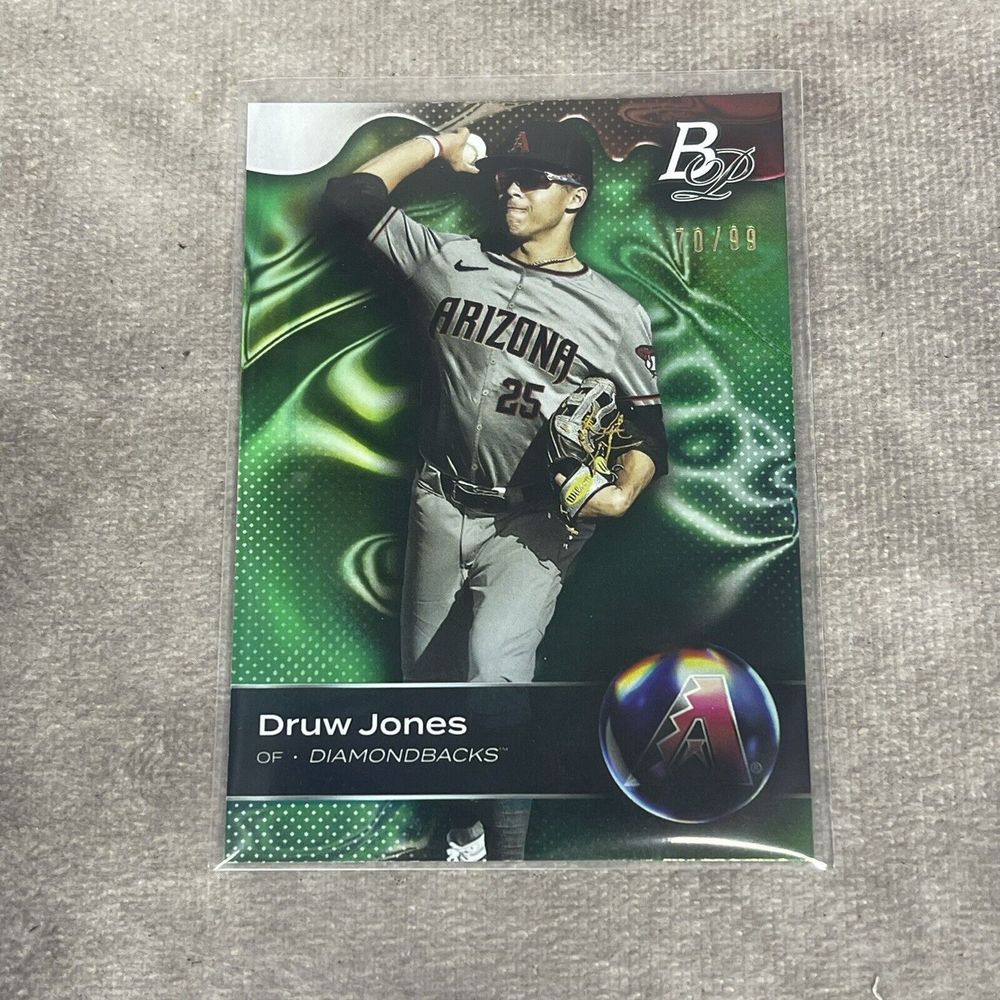 2023 Bowman Platinum DRUW JONES Green Foil Card SP /99 Diamondbacks